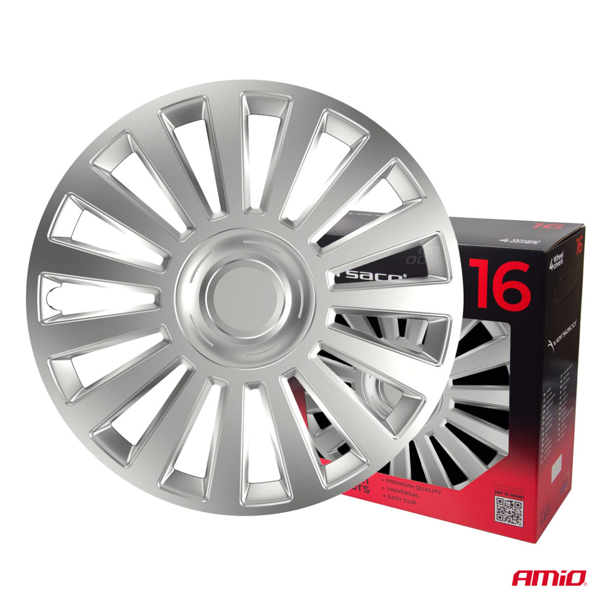 Rattakatted 4 tk. Luksuslikud, hõbedased 16"