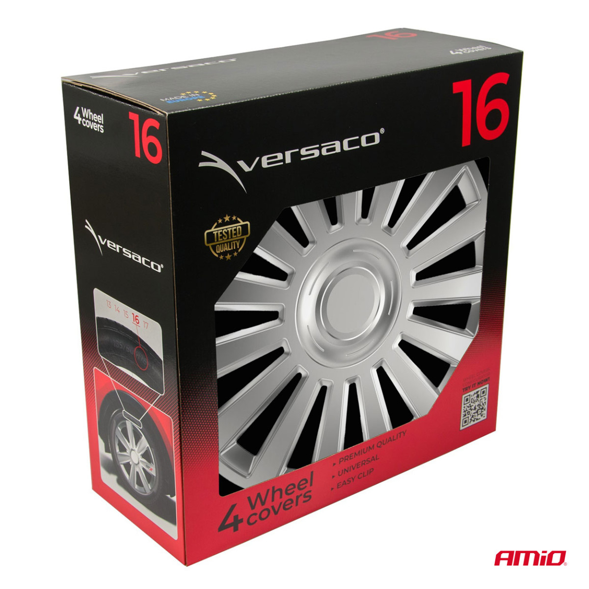 Rattakatted 4 tk. Luksuslikud, hõbedased 16"