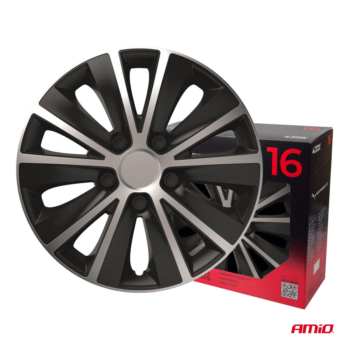 Rattakatted 4 tk. Rapide, mustad ja hõbedased 16"