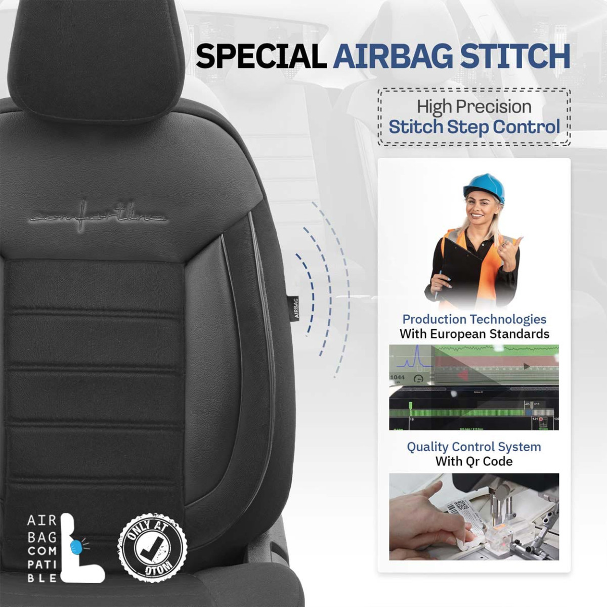 Universaalsed istmekatted OTOM, COMFORTLINE - mustad