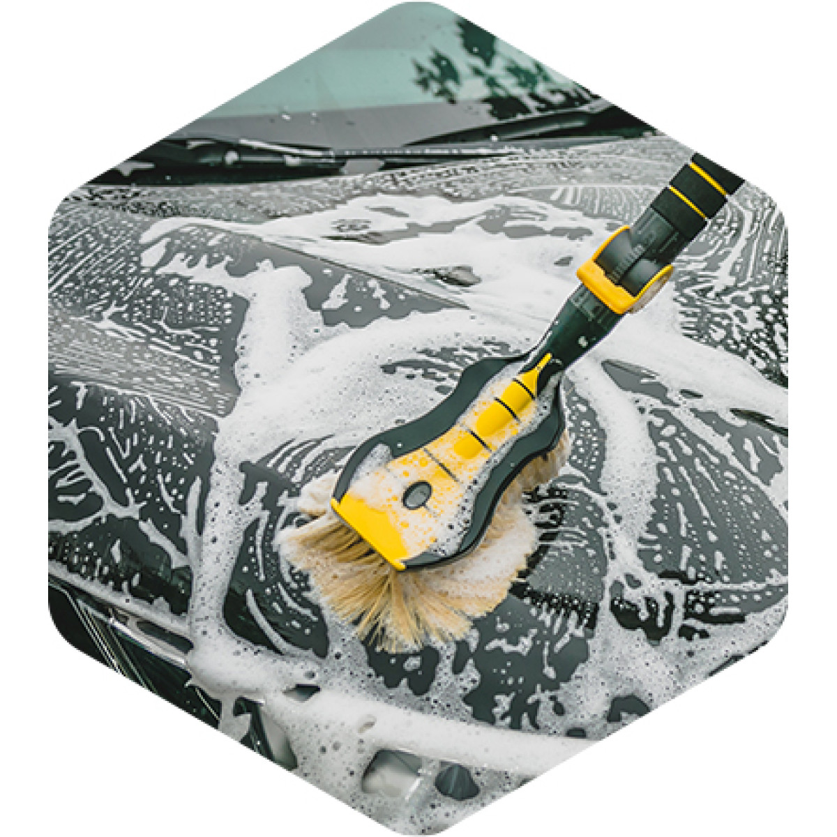 Autopesuhari "Nice Touch" Premium veepihusti otsikuga, pehmed kollased harjased, 54 cm
