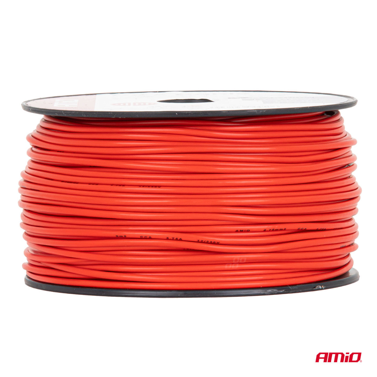 Ühesooneline CCA kaabel, punane, 1x0,75mm² 100m 3,75A 12/230V AMIO-04450