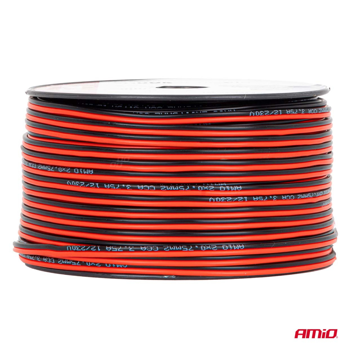 Kahejuhtmeline CCA kõlarikaabel 2×0,75 mm², 100 m, 3,75 A AMIO-04457