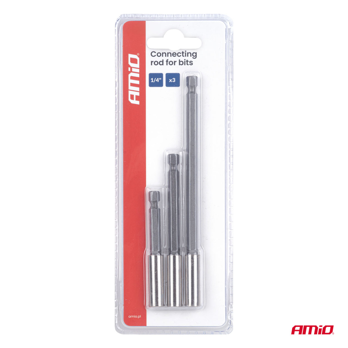Kruvikeeraja otsakuhoidikute komplekt, 1/4", 3 tk, AMIO-04934
