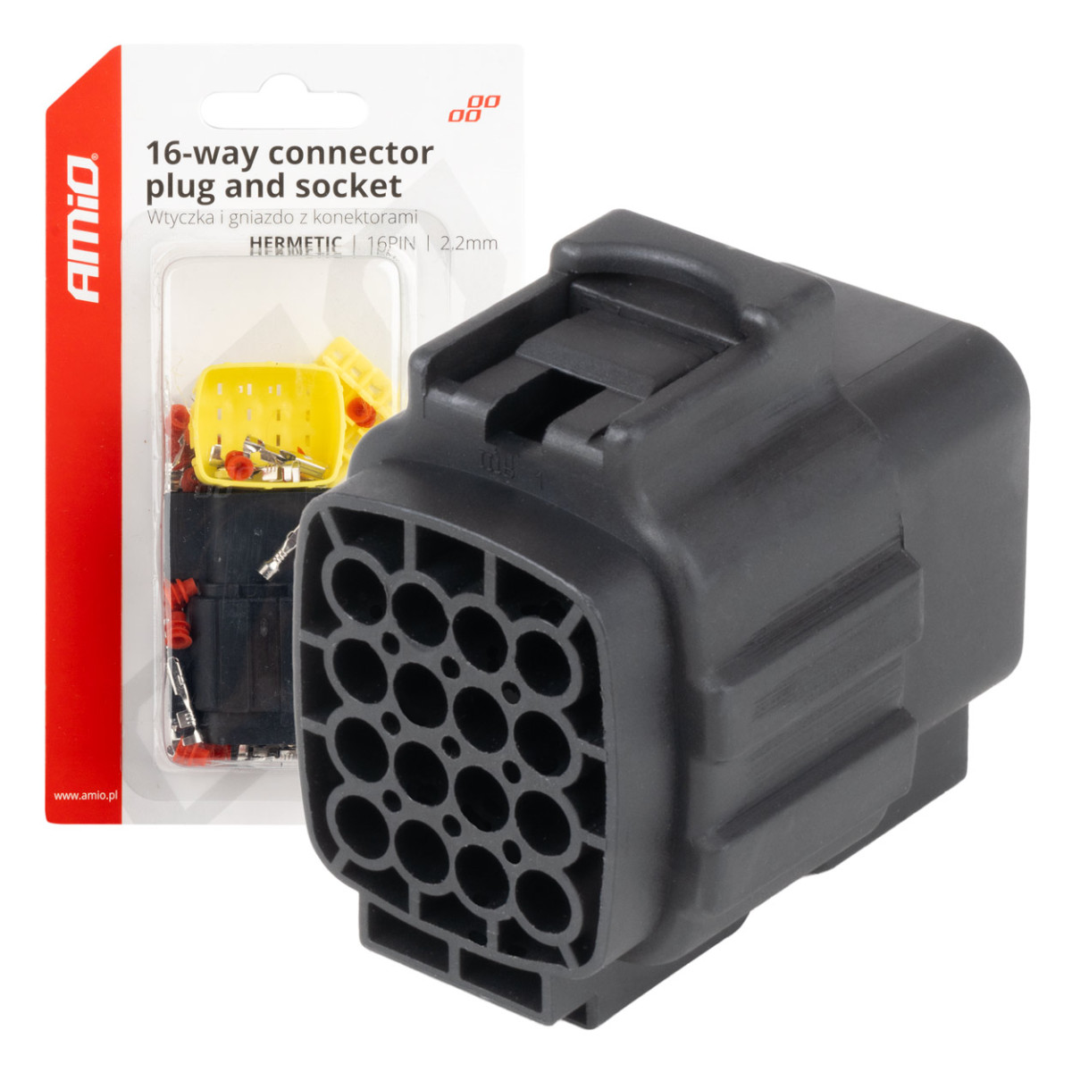 Veekindel 16-pin elektripistik, 2,2 mm AMIO-04353