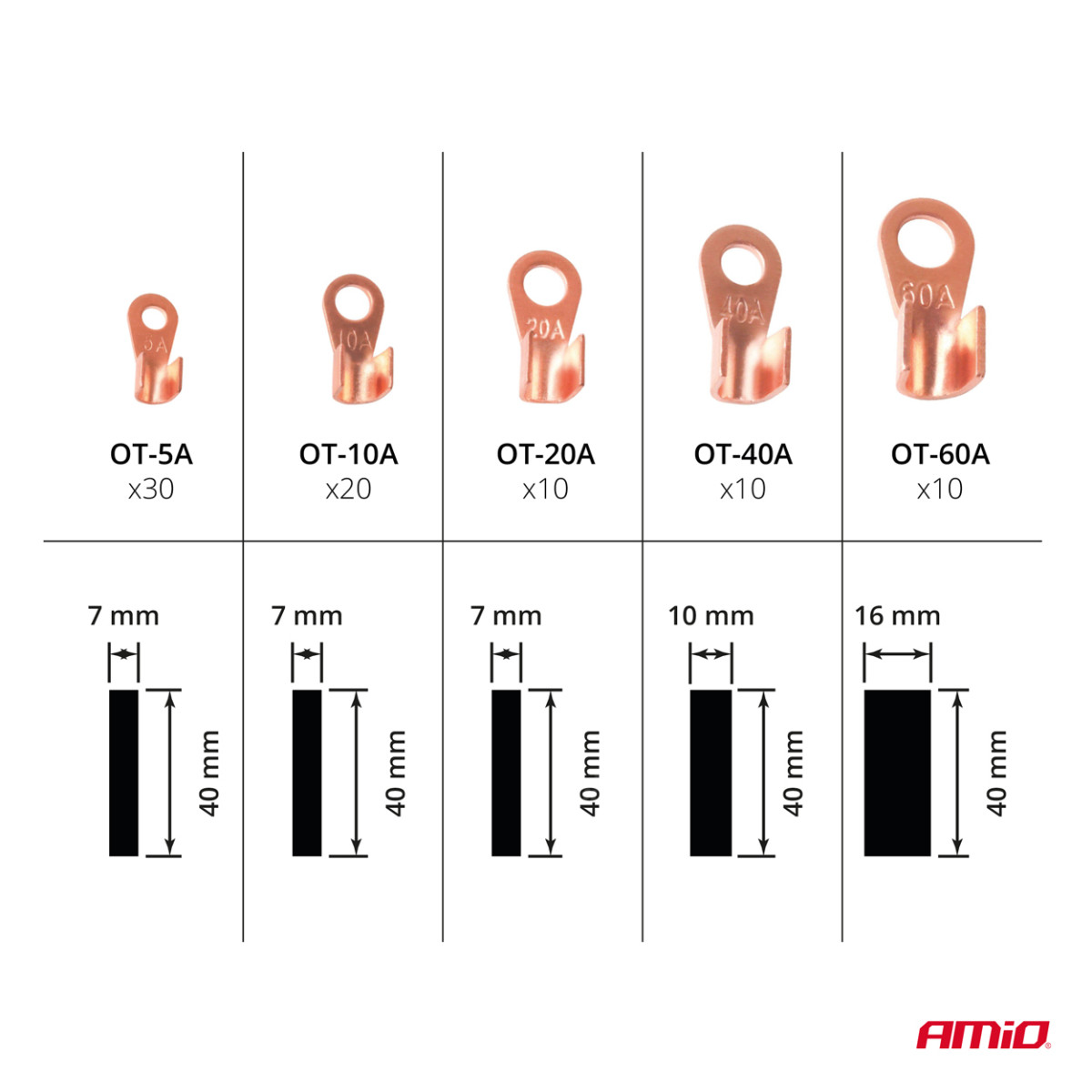 Connectors and heat shrinkable tube set AMIO-03933