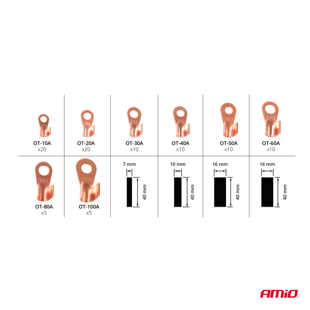 Vaskrõngasühenduste ja termokahanevate hülsside komplekt, 180 tk, AMIO-03984