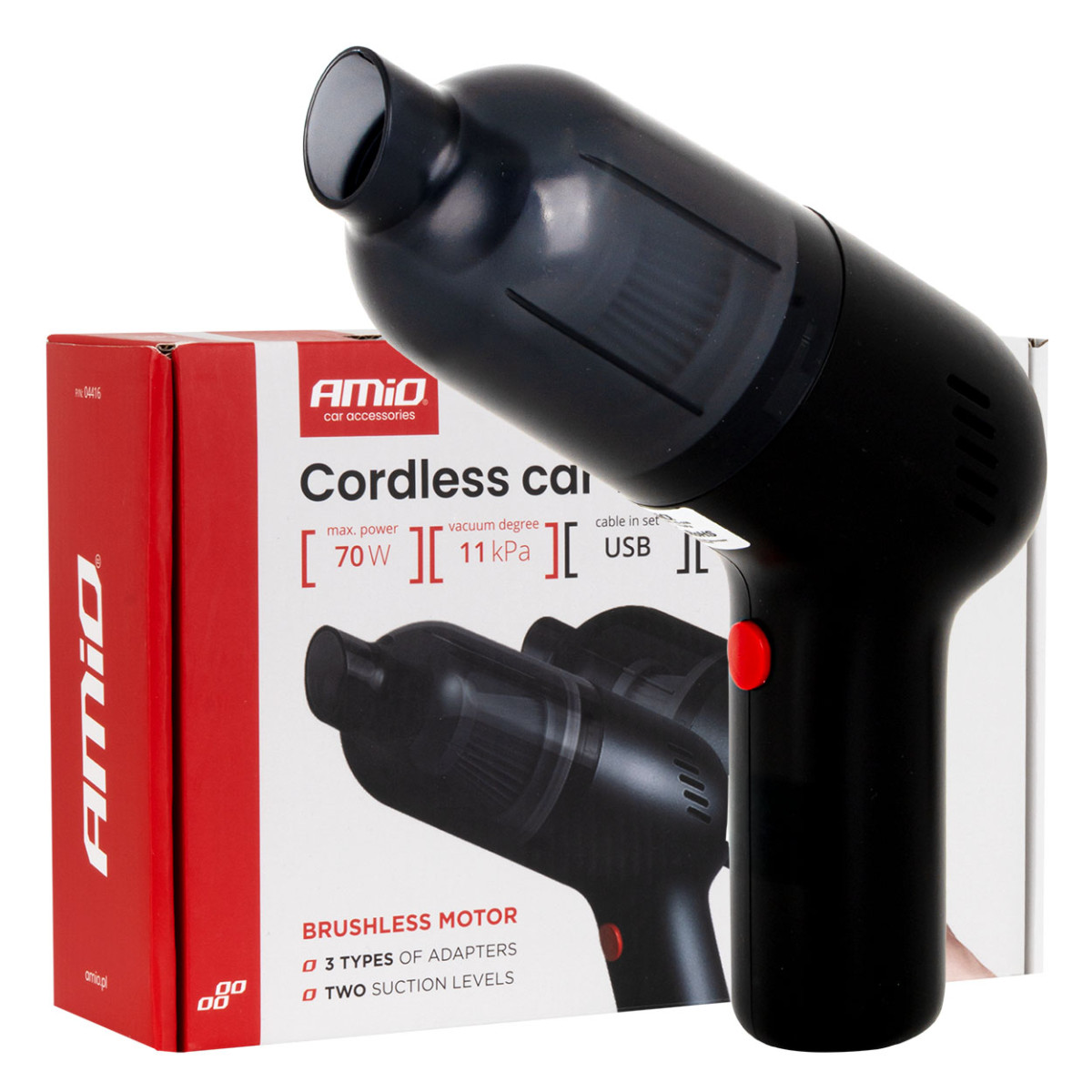 Juhtmeta autotolmuimeja 70 W, 11 kPa, USB-C, HEPA filtriga, VC-08 AMIO-04416