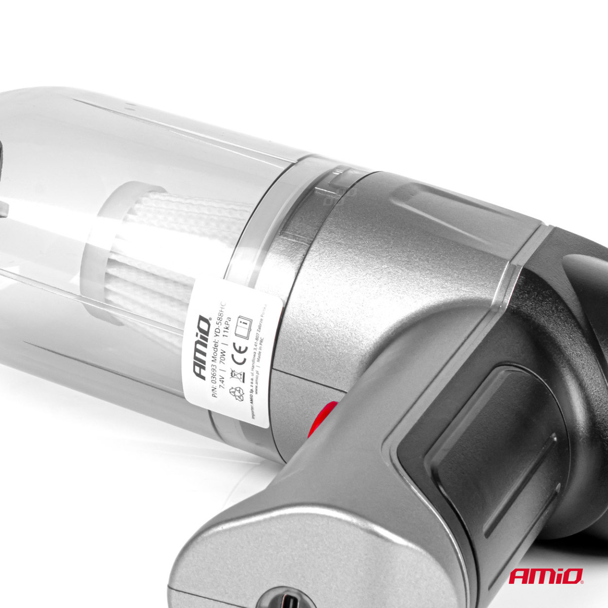 Juhtmeta autotolmuimeja 70 W, 4000 mAh, HEPA filtriga, 11 kPa AMiO-03693