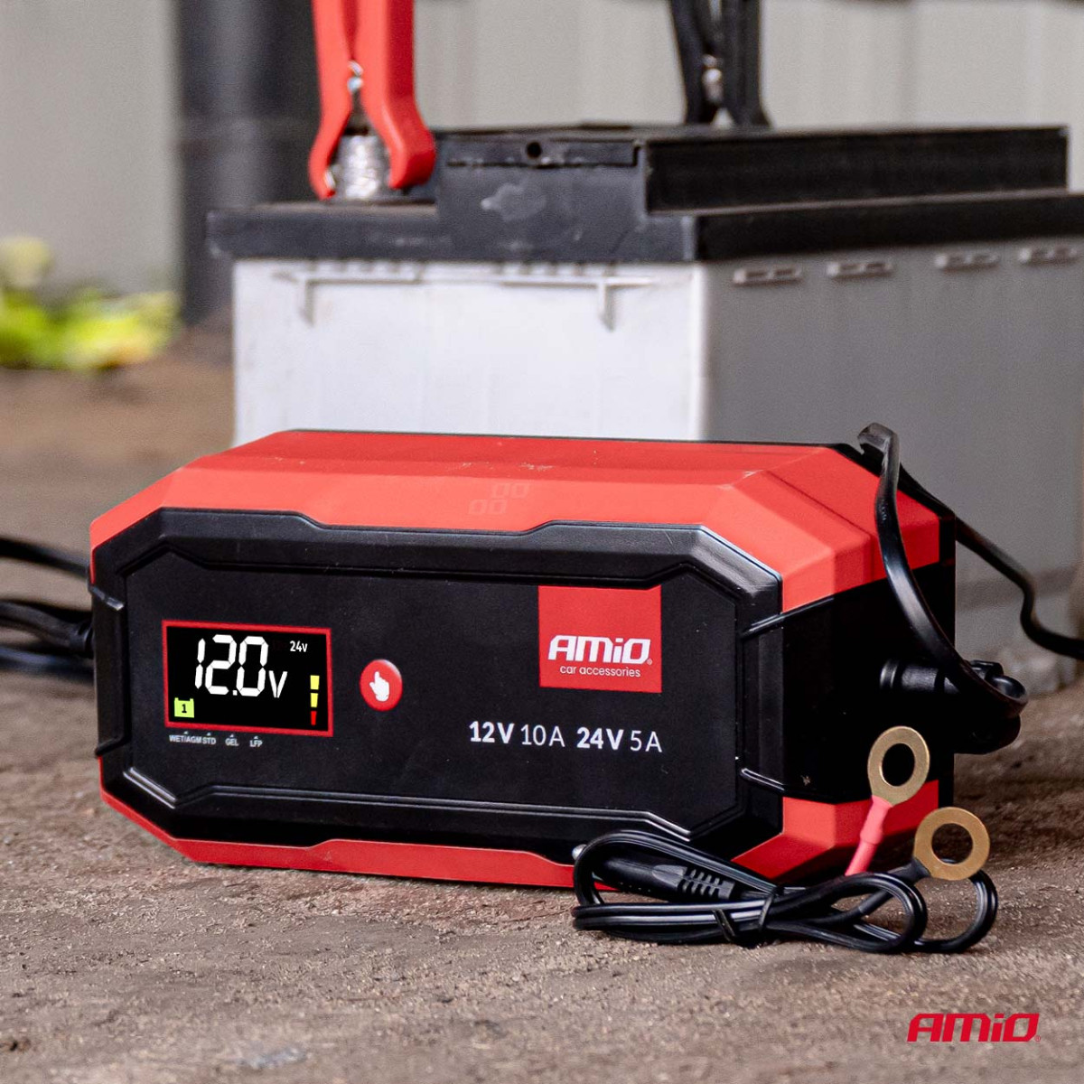 Digitaalne akulaadija AGM/GEL/STD/LiFePO4 10A 12/24V PRO AMIO-04528