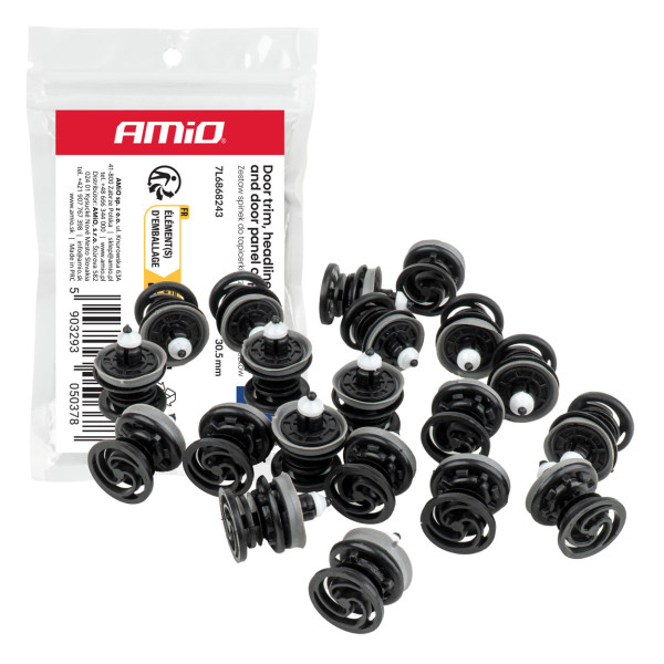 Ukse polstri, laepolstri ja küljepaneelide klambrite komplekt 30,5 mm, 20 tk, AMIO-05037
