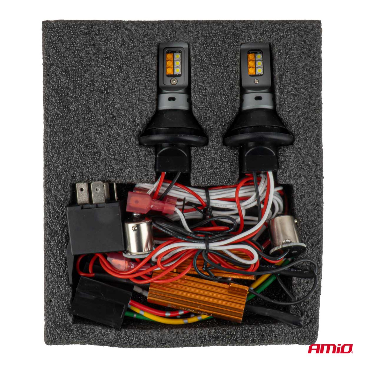 LED DRL päevasõidutuled ja suunatuled 2in1, 1156, CANBUS, 12/24 V, AMIO-05005