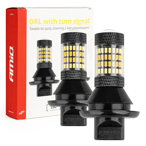Päevasõidutuled LED suunatulega 2in1 PY21W AMIO-02451
