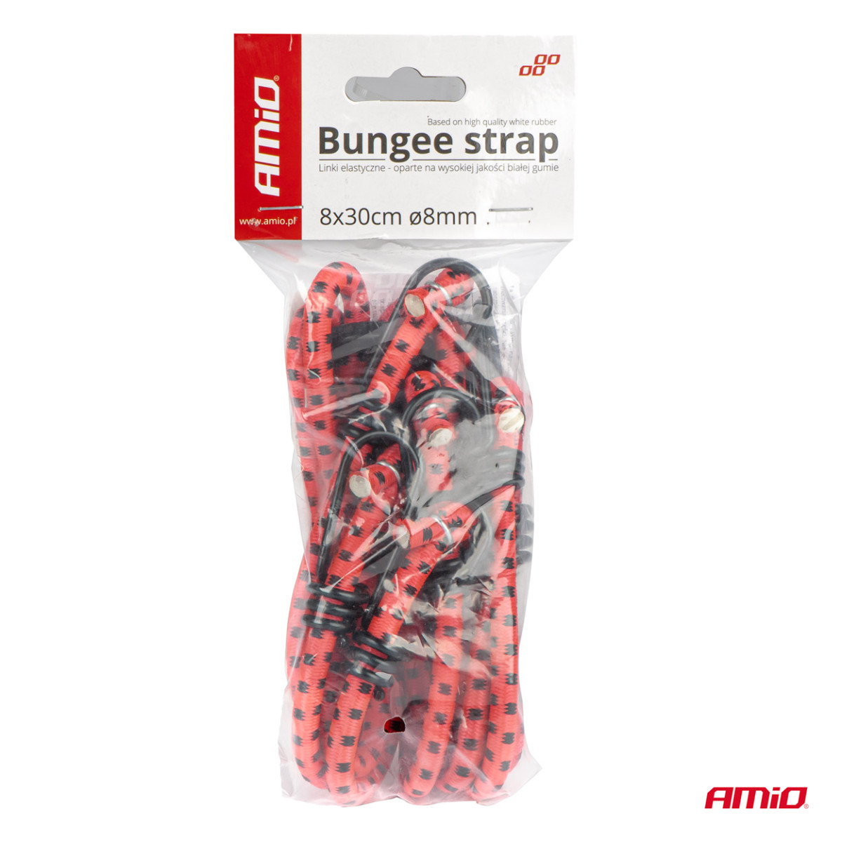 Elastne pagasirihm, 8 haruga, 30 cm, Ø8 mm BSTRAP-01 AMIO-01146