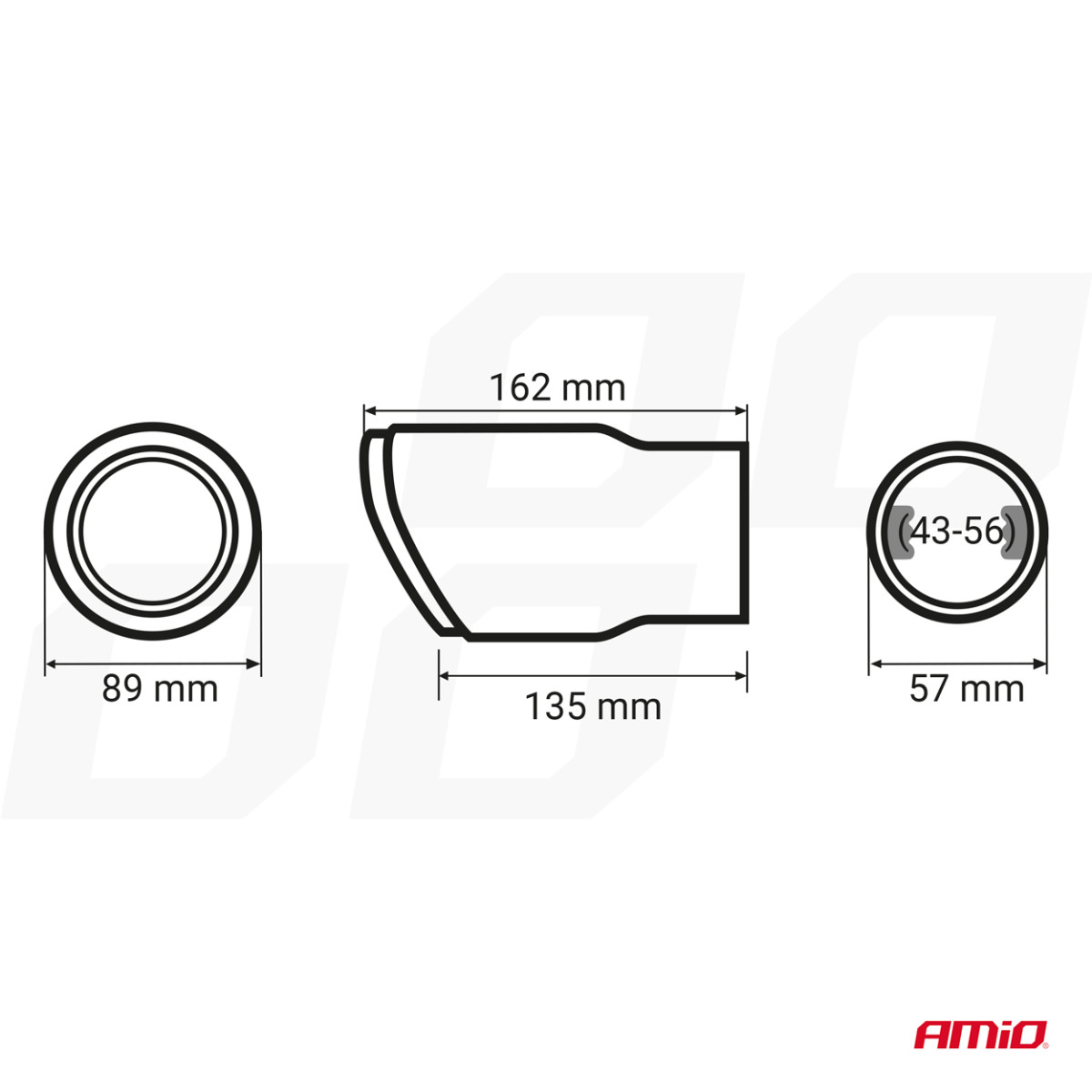 Summuti ots, roostevabast terasest, kroomitud AMiO-04064