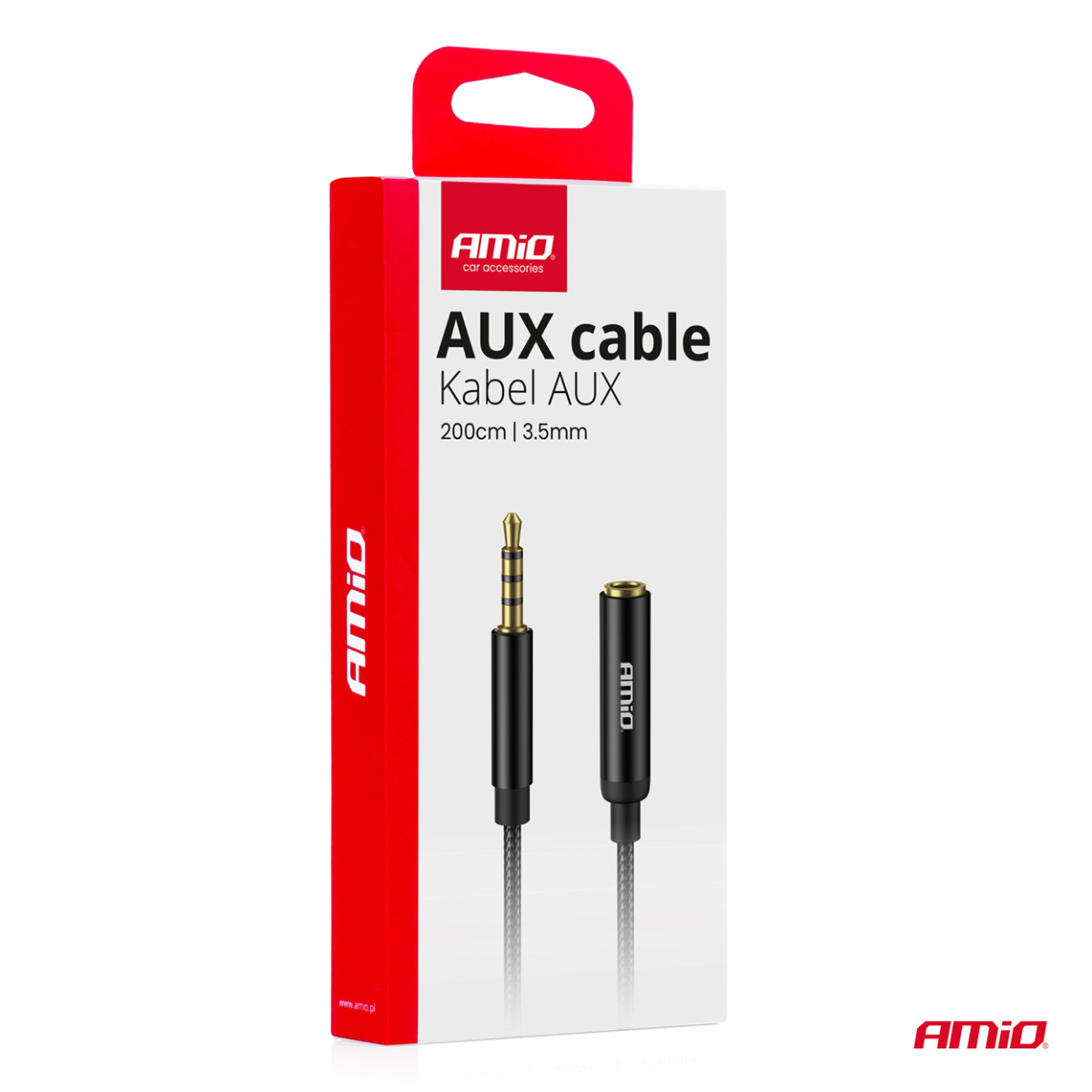 AUX 3,5 mm pikenduskaabel 2 m – isas-emas pistik, AMIO-04296