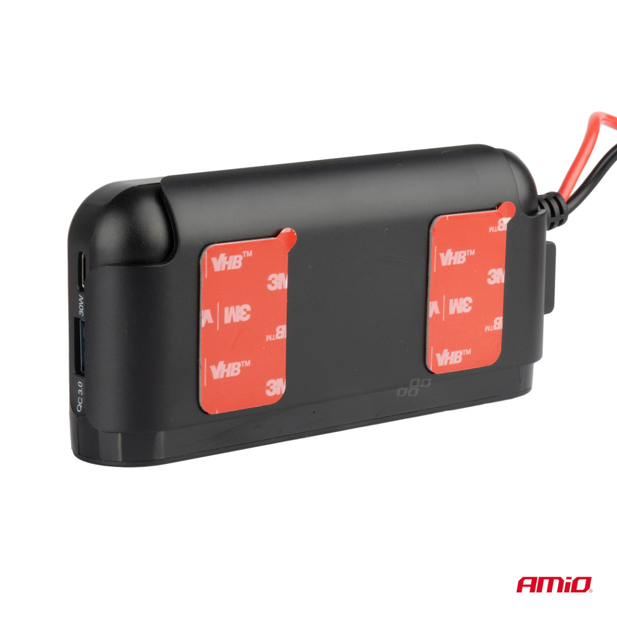 Pikenduspesa voltmeetriga, USB ja USB-C 12-24 V, AMIO-03782