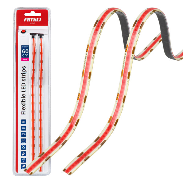 Painduvad COB LED-ribad 2x30 cm 12V, roosad