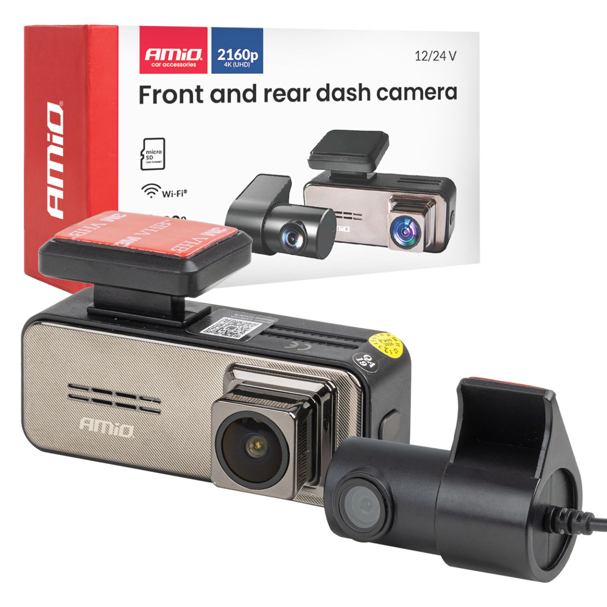 Auto DVR 4K + 2K WLAN Wi-Fi UHD 512 GB AMIO-04801