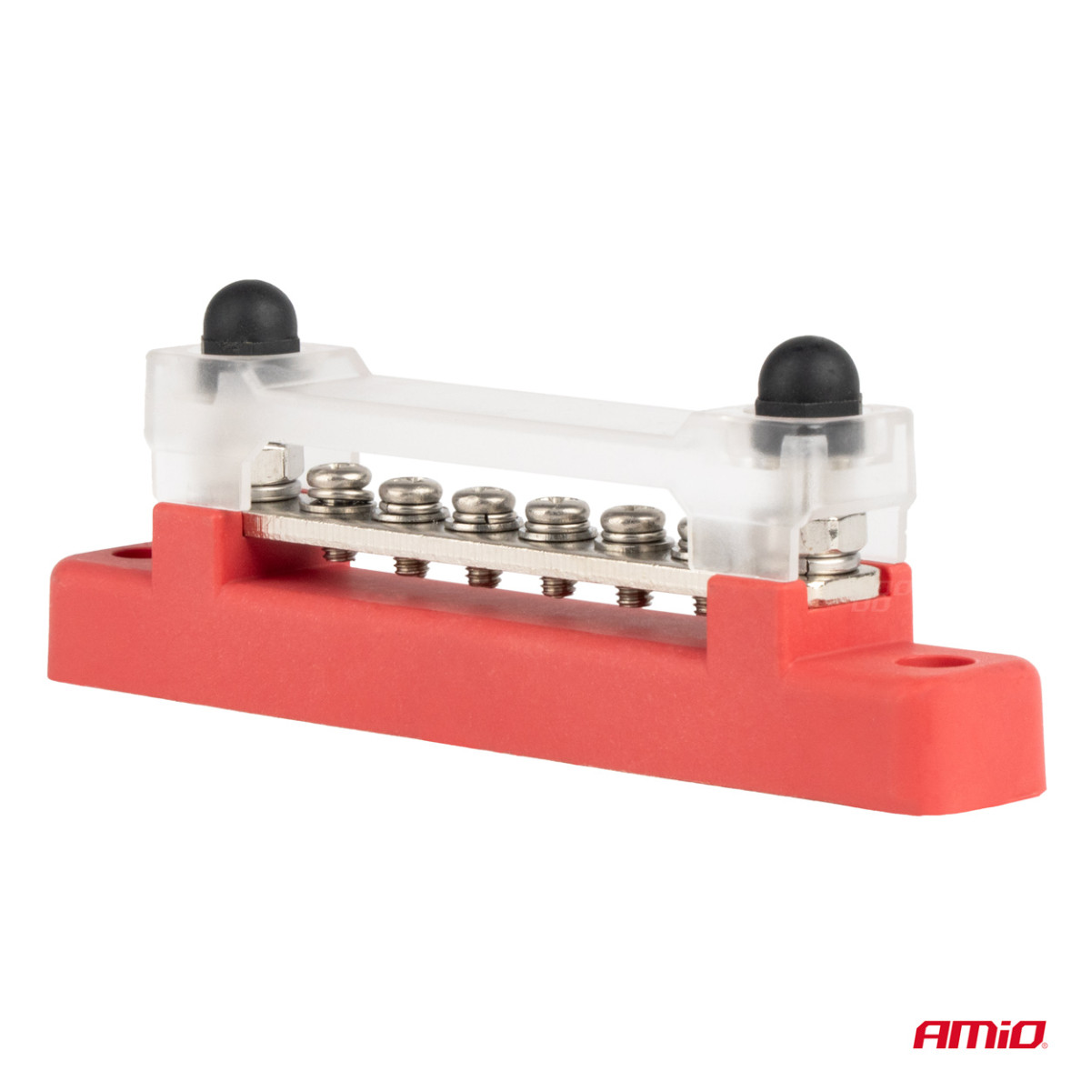 Positiivse poolusega jaotusplokk 4 M6 kruviga, siinilatt 12/24/48V 150A, AMIO-03810