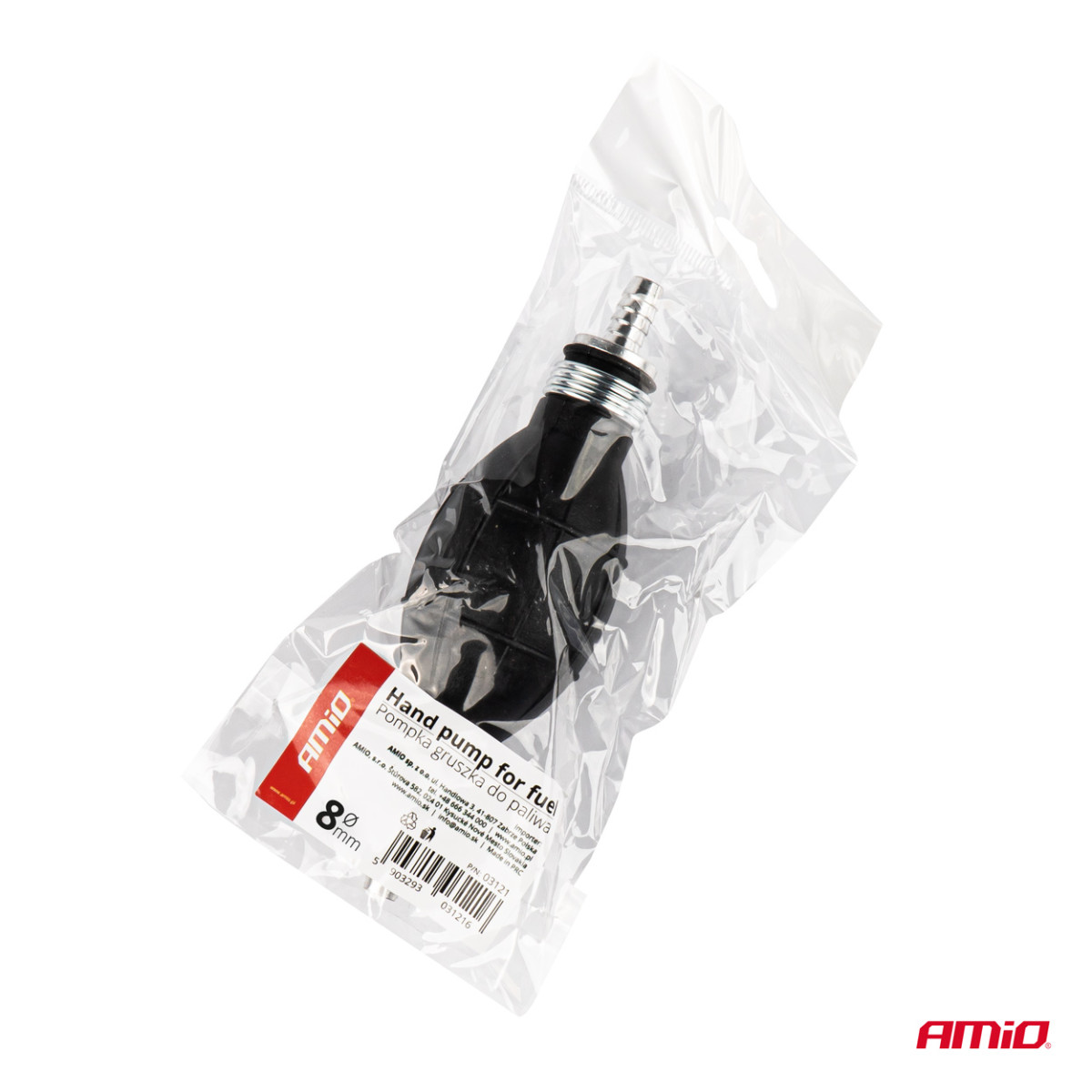 Käsipump kütuse pumpamiseks, ühendus 8 mm, AMIO-03121