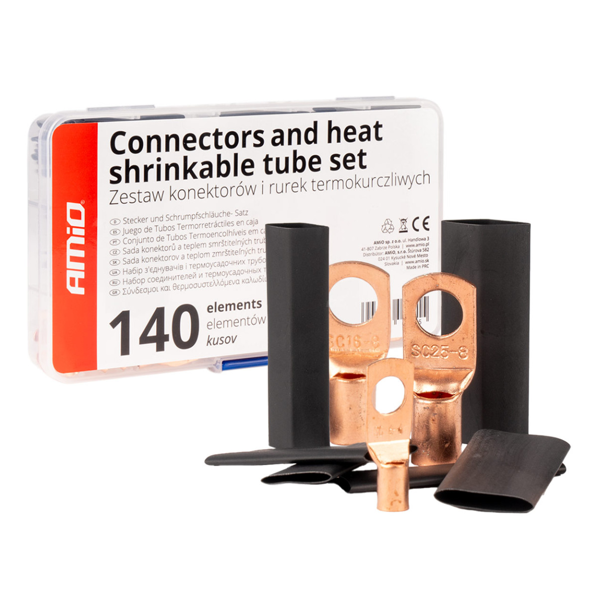 Termokahanevad juhtmeühendused ja hülsid, 140 tk. AMIO-04121