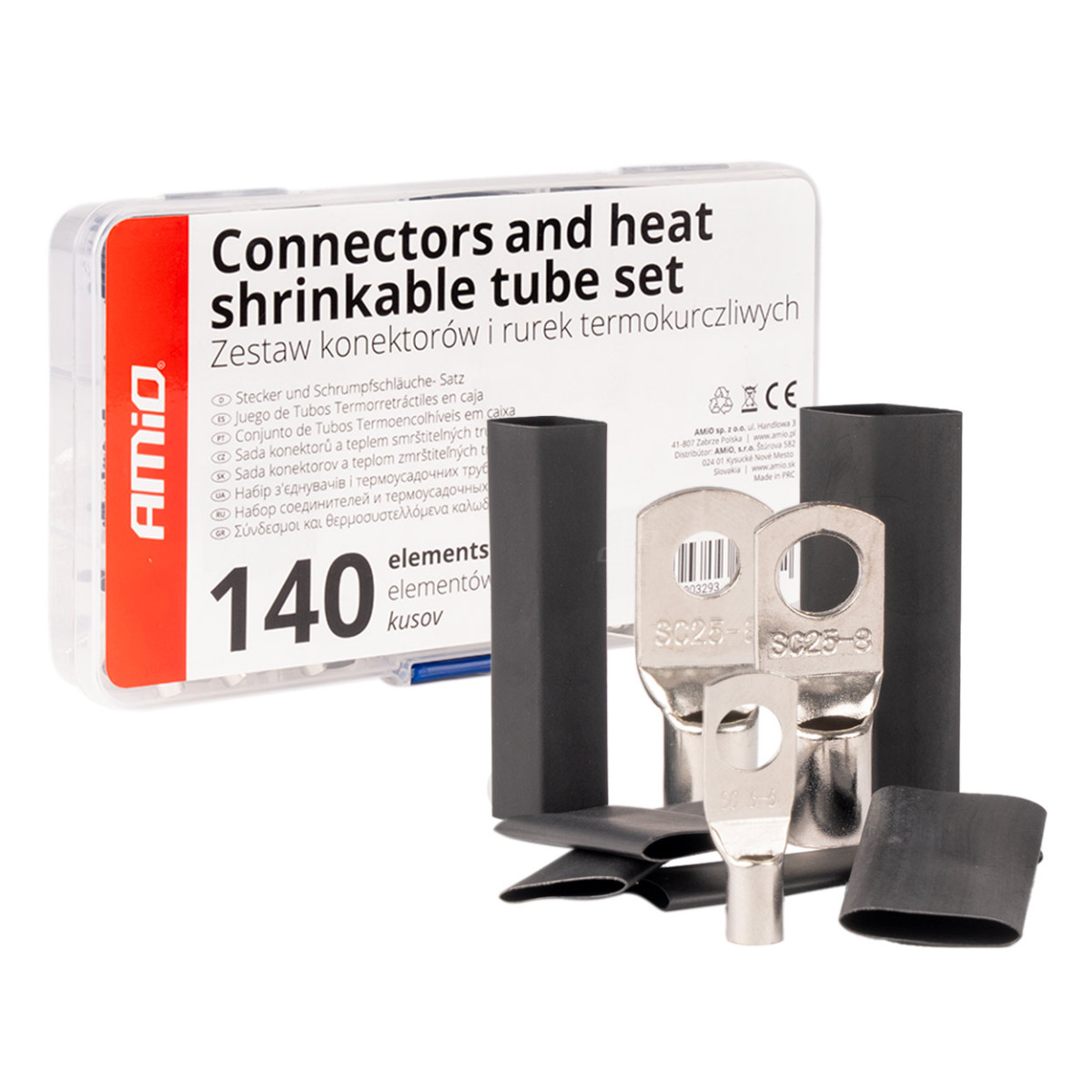 Termokahanevad juhtmeühendused ja hülsid, 140 tk. AMIO-04122