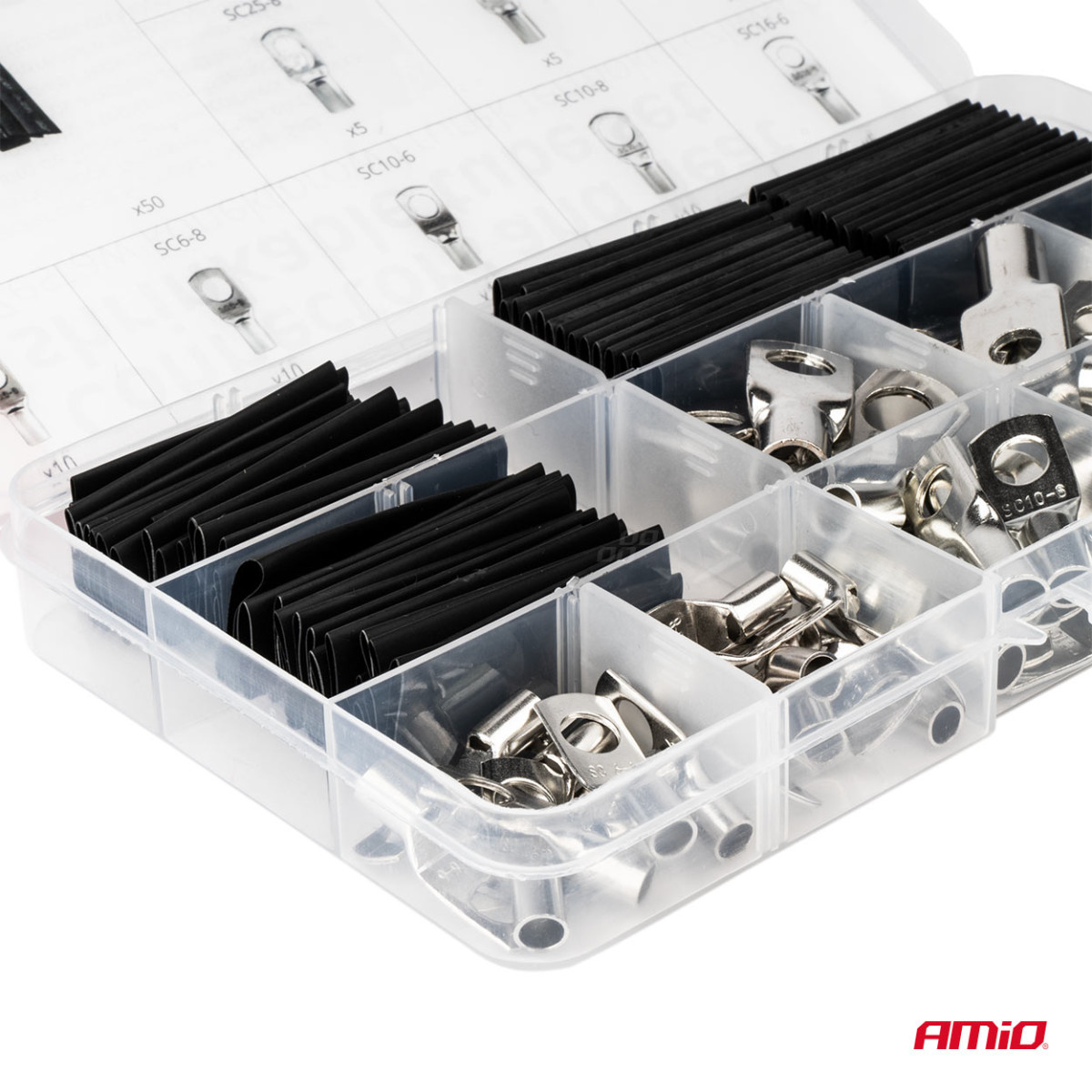 Termokahanevad juhtmeühendused ja hülsid, 140 tk. AMIO-04122