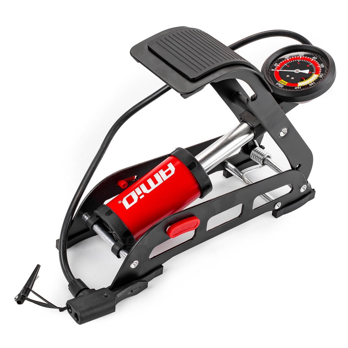 HQ ühe kolviga jalaga pump Ø55 mm manomeetri ja adapteritega PU06