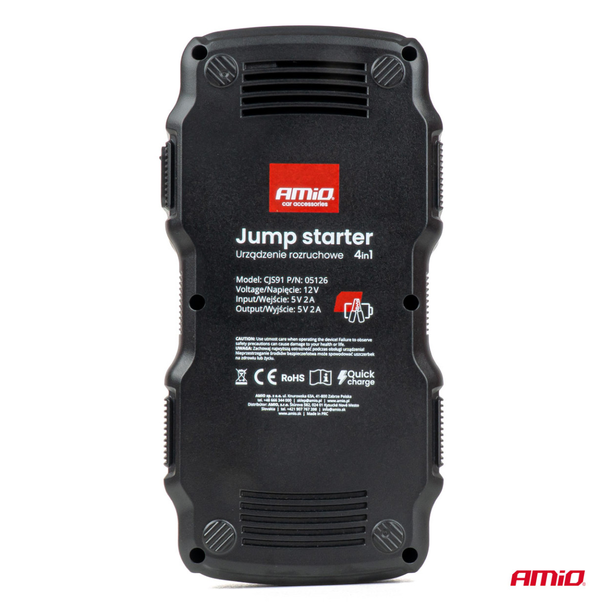Käivitusabi 4 ühes kompressoriga / varupatarei 12V 17Ah 900A, AMIO-05126