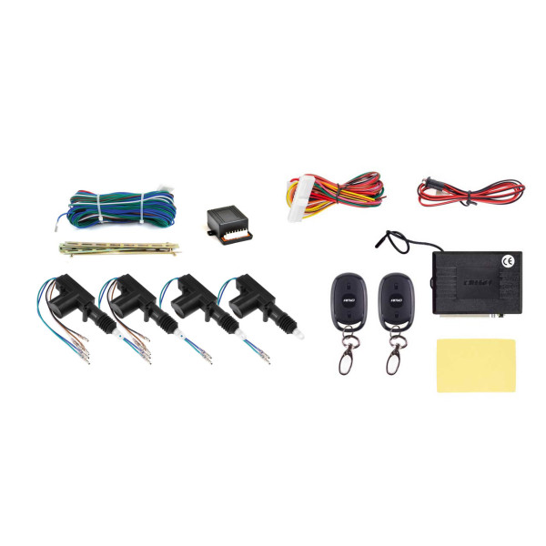Universaalne juhtmevaba kesklukustussüsteem KE14 koos 2 Master + 2 Slave mootori ja kaugjuhtimispuldiga AMIO-01683