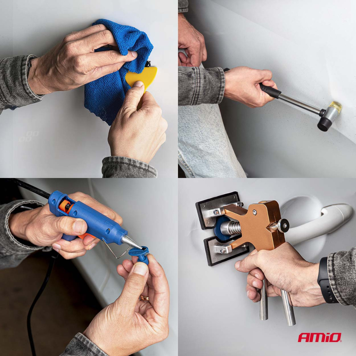 Suur PDR kere mõlgiparanduskomplekt kotiga, AMIO-04600