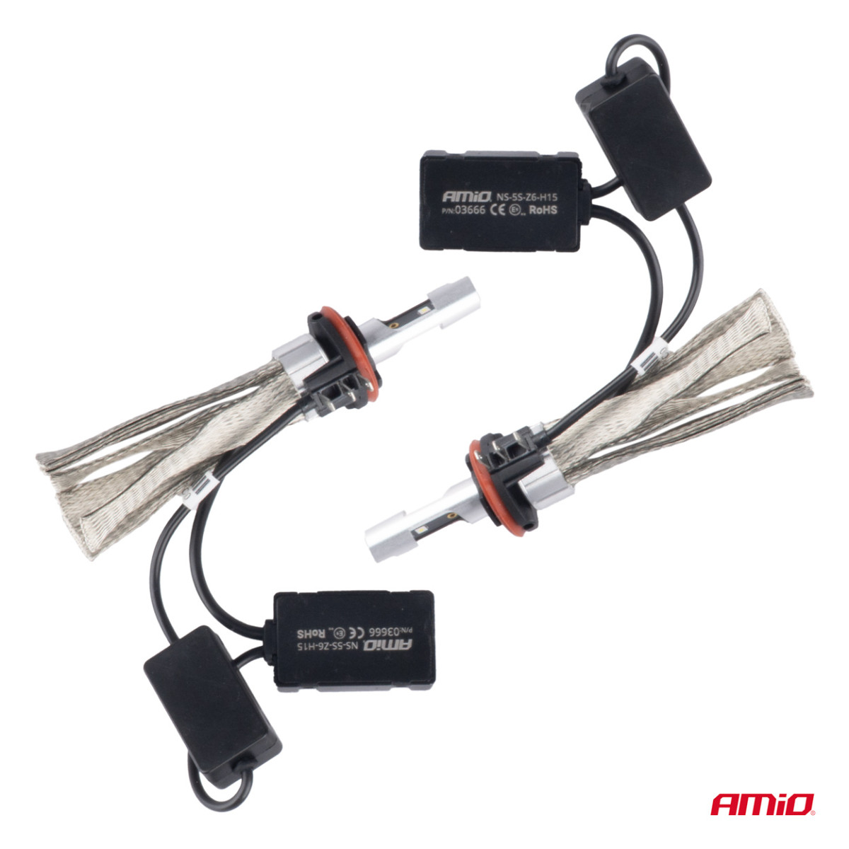 LED-esitulede pirnid FLEX+ H15 6000K seeria 12V 24V Canbus, 2 tk. AMIO-03666