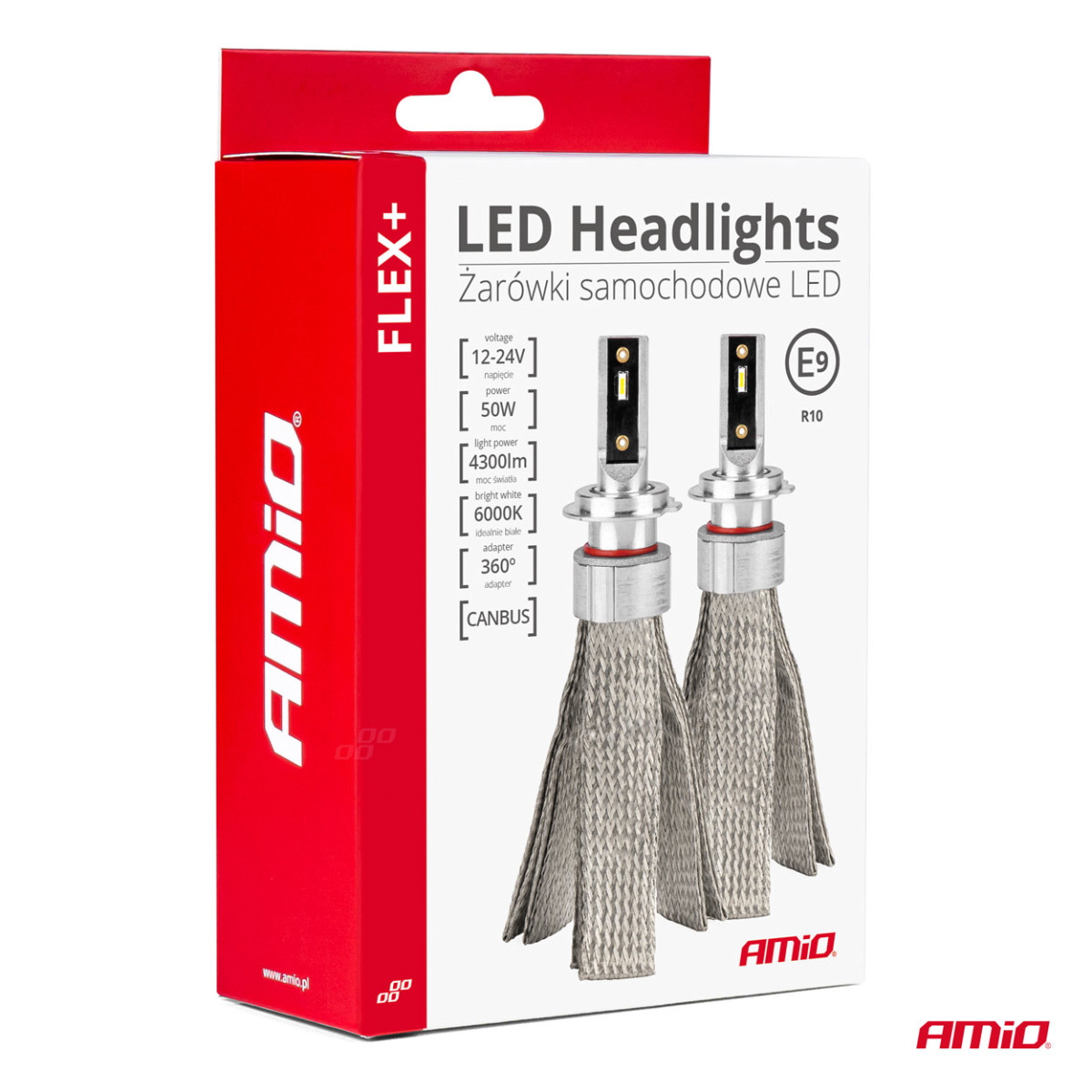 LED-esitulede pirnid FLEX+ seeria H7 Canbus 6000K 12-24V AMIO-03659
