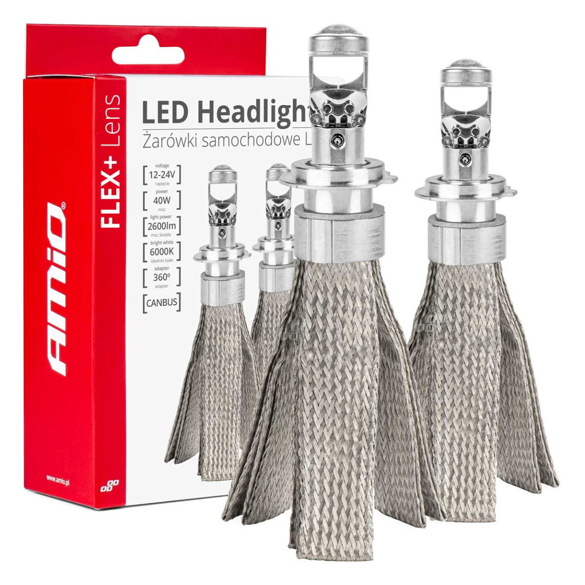 LED-esitulede pirnid FLEX+ seeria H7 lääts AMiO-03660