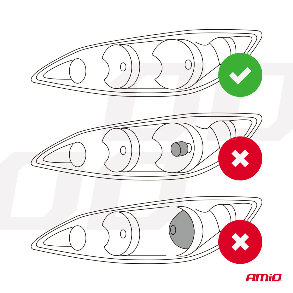 LED-esitulede pirnid FLEX+ seeria H7 lääts AMiO-03660