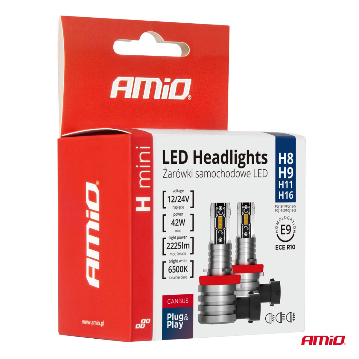 LED-esitulede pirnid H-mini seeria H8/H9/H11/H16 AMiO-03333