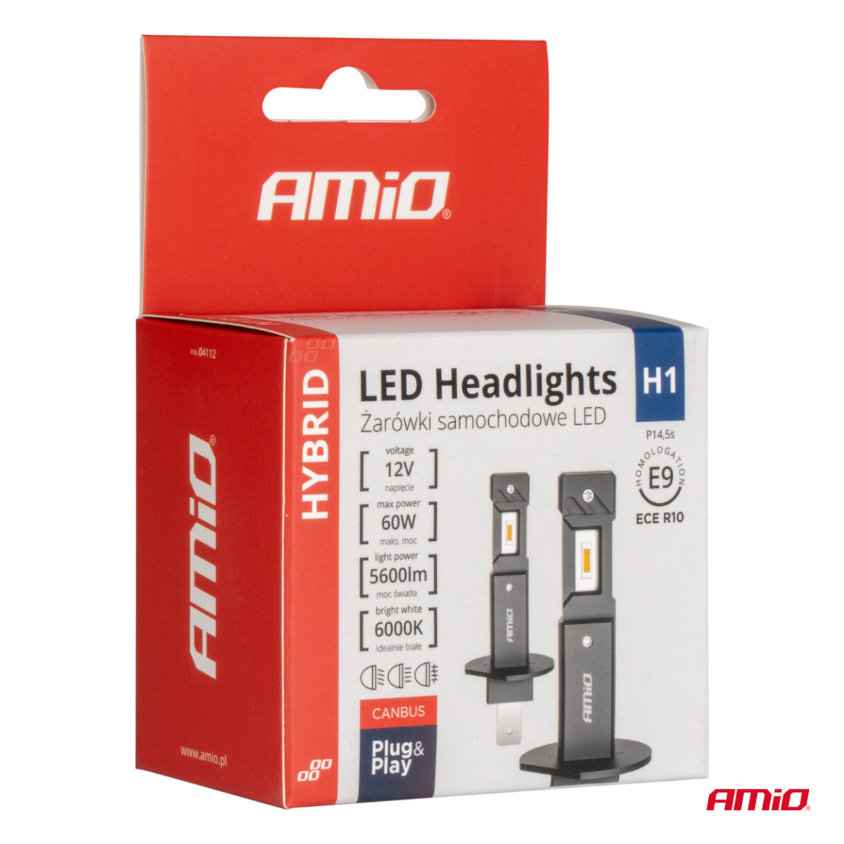 LED-esitulede pirnid hübriid H1 6000K Canbus 60W AMIO-04112