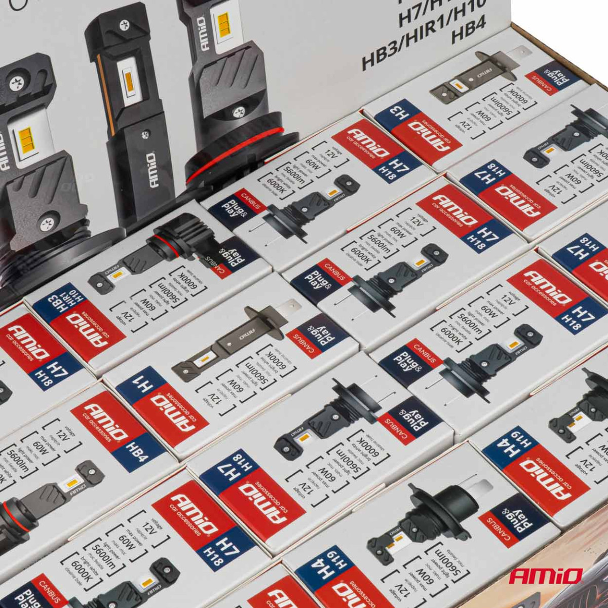 LED-esitulede pirnide komplekt 16 tk, Hybrid series H1 H3 H4 H7 HB3 HB4 6000K Canbus, AMIO-04120