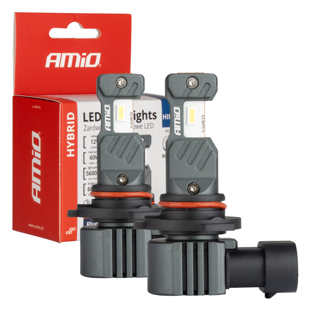 LED-esitulede pirnid hübriidseeriast HIR2 6000K Canbus 60W, AMIO-04119