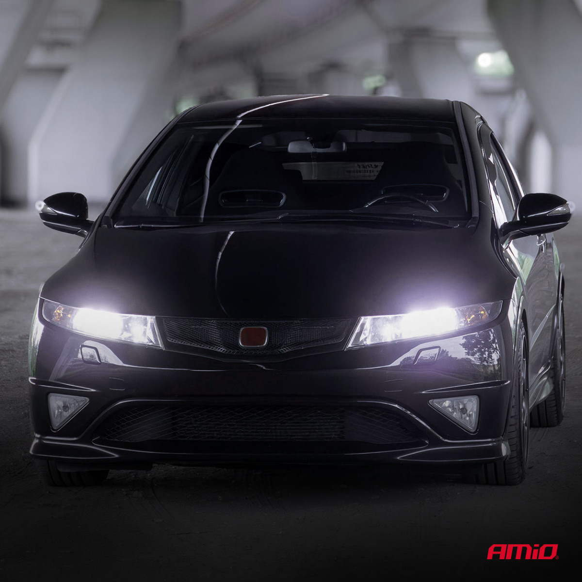 LED esitule pirnid seeria F25 PRO mustad täis CANBUS H3 68W 12V 24V, AMIO-04718