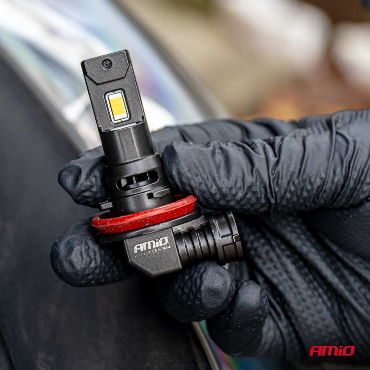 LED-esitulede pirnid F25 PRO mustad täis-CANBUS H8 H9 H11 H16 68W 12V 24V AMIO-04721