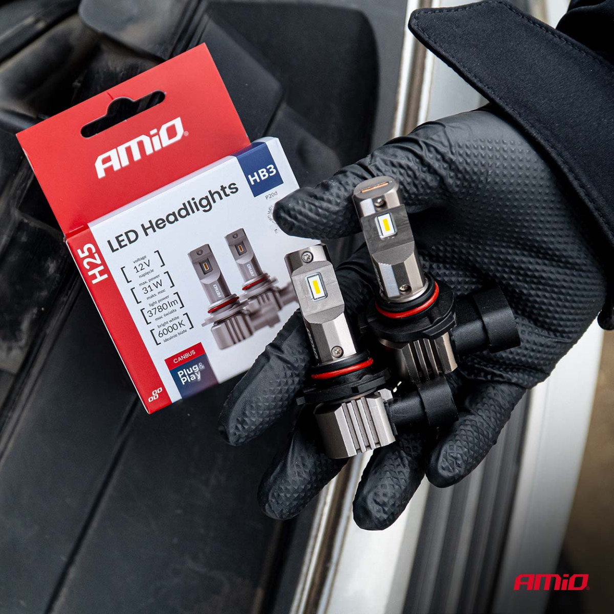 LED-esitulede pirnid H25 CANBUS HB3 9005 12V 31W, AMIO-04714