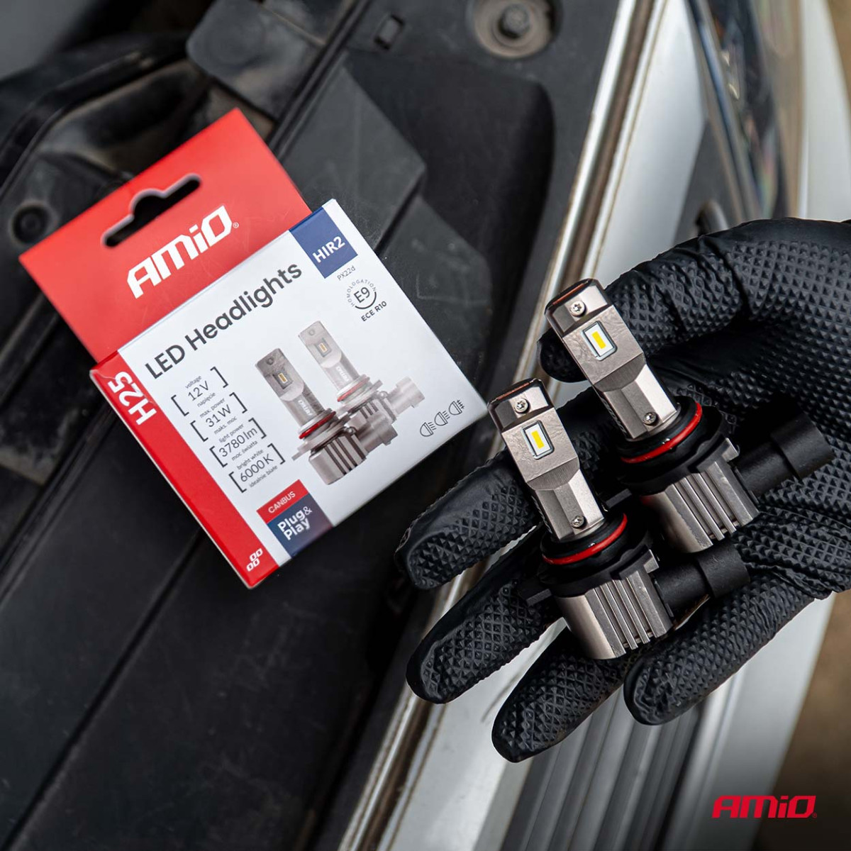 LED-esitulede pirnid seeria H25 CANBUS HIR2 9012 12V 31W, AMIO-04716