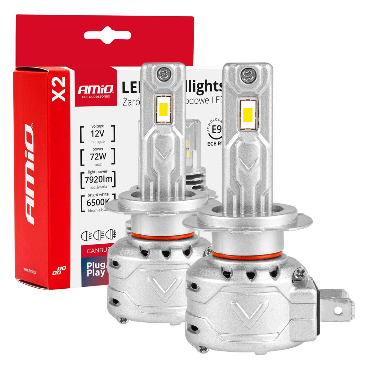 LED-esitulede pirnid X2 seeria H7 AMiO-02973