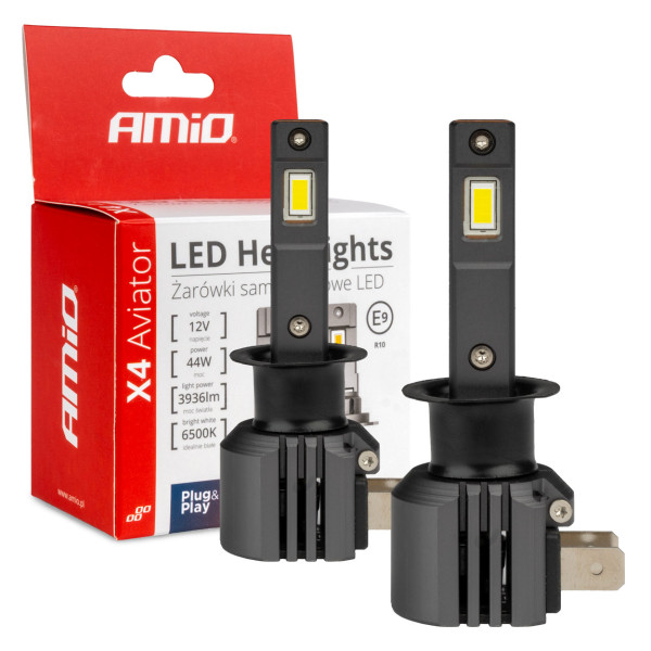 LED-esitulede pirnid X4-seeria AVIATOR H1 6500K max 44W AMIO-03761