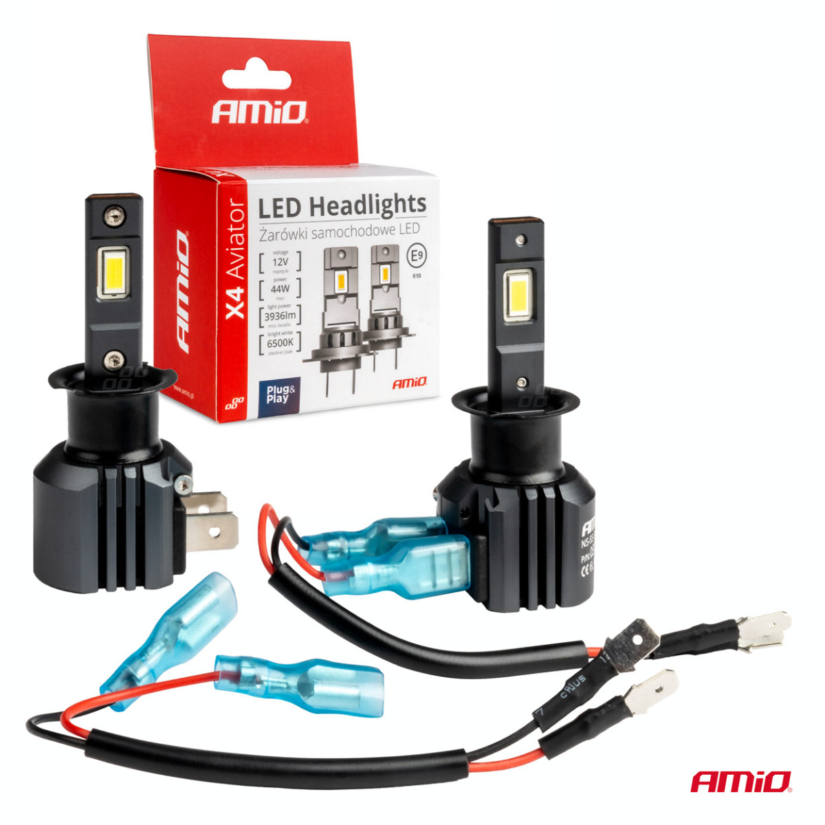 LED-esitulede pirnid X4-seeria AVIATOR H3 6500K max 44W AMIO-03762