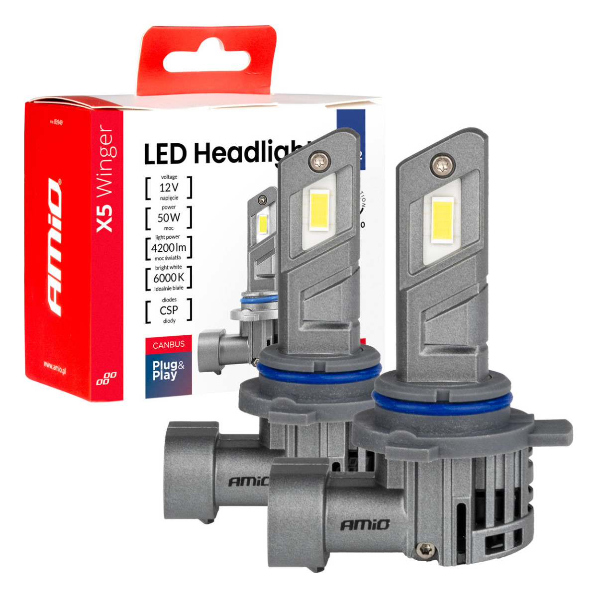 LED esitule pirnid X5 WINGER HIR2 6000K max 50W AMIO-03950