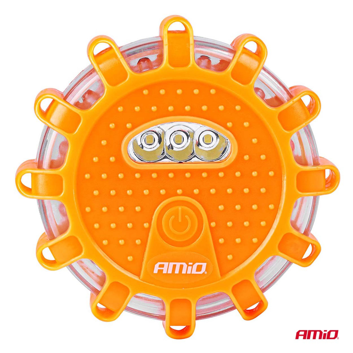 Auto LED hoiatustuli, 12+3 SMD, 650 mAh, punane, akuga AMIO-04673