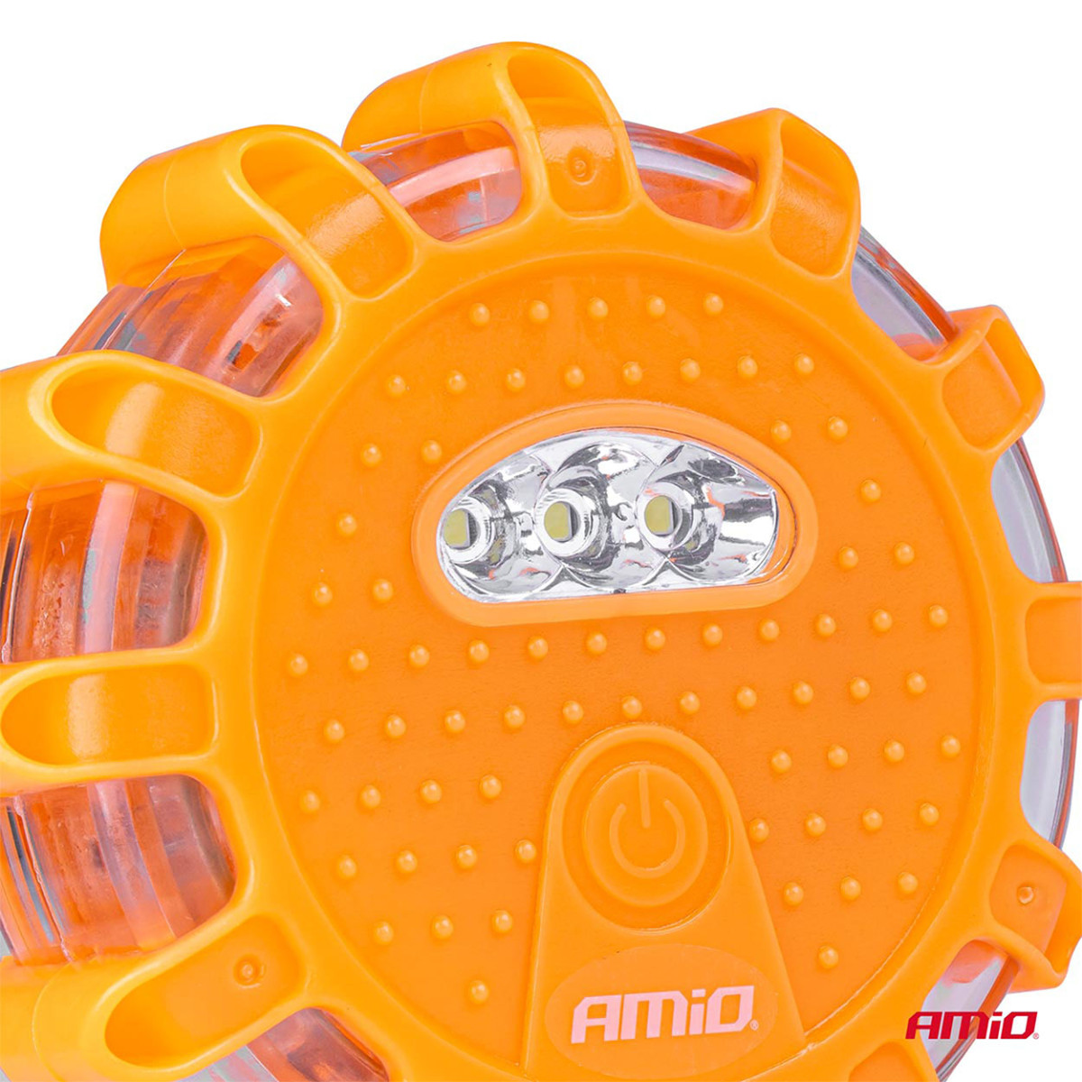 Auto LED hoiatustuli, 12+3 SMD, 650 mAh, punane, akuga AMIO-04673